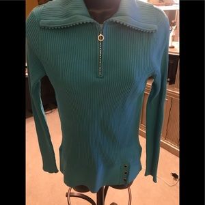 Teal stretch sweater by Cache size M